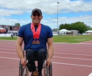 Colin with his two gold medals around his neck.